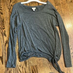 A New Day Tie Waist Long Sleeve Shirt